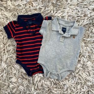 Set of 2 Baby Gap polo onesies. Size 6-12M